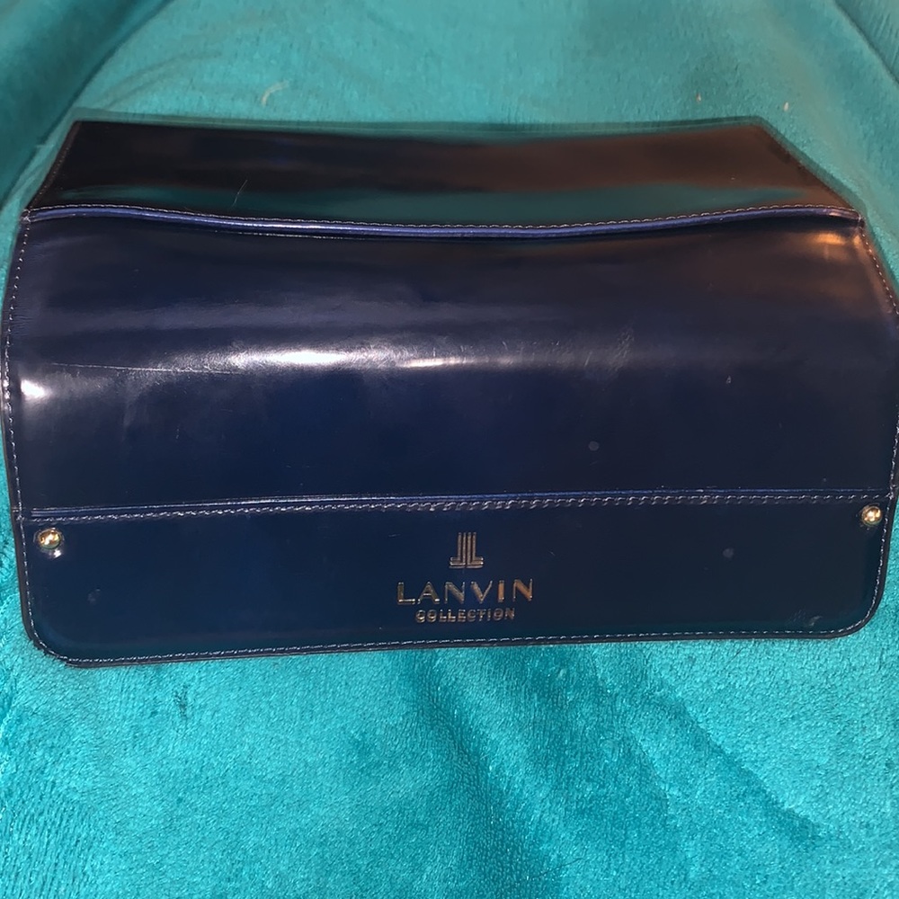 LANVIN collection PARIS‎ Patent leather Wallet VTG blue